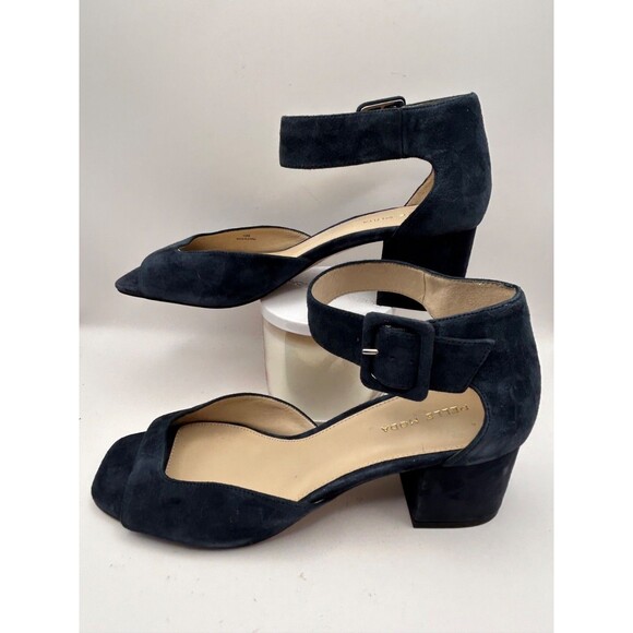 Pelle Moda Uliss Women's Ankle Strap Sandals Dark Blue Suede Size 10 NEW - Picture 3 of 8